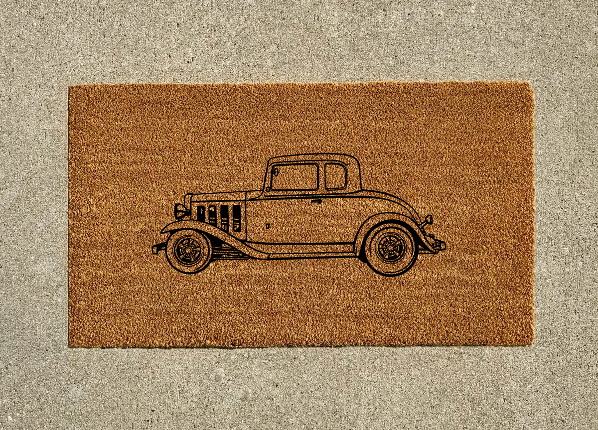 1932 Chevrolet Confederate Coupe Hot Rod Welcome Door Mat