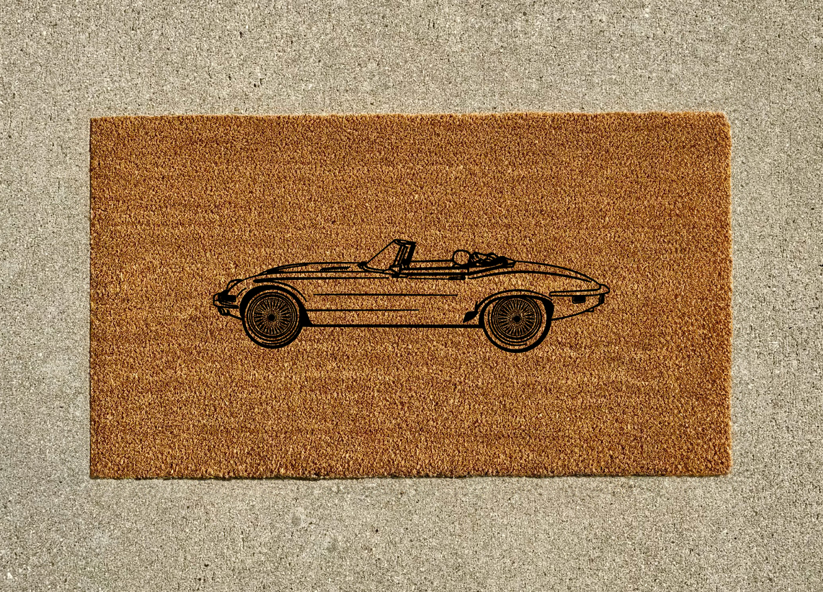 1974 Jaguar XKE V12 Convertible Welcome Door Mat