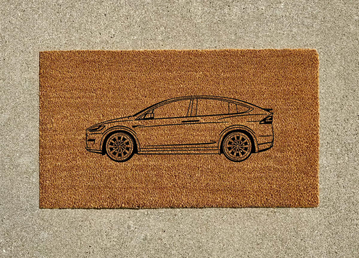 Tesla Model X Plaid Welcome Door Mat