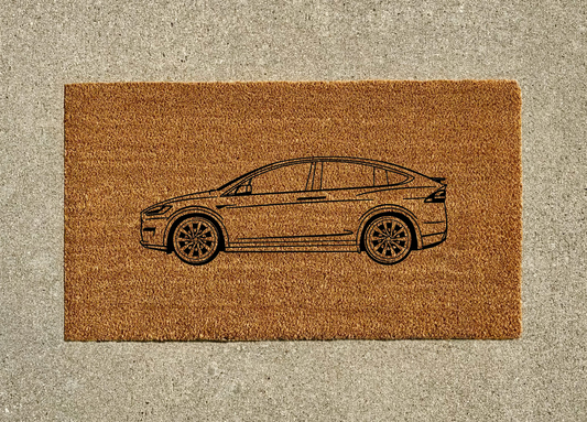 Tesla Model X Plaid Welcome Door Mat